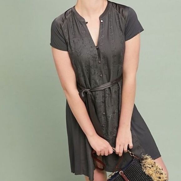 Anthropologie Tiny Stone Harbor Eyelet Shirt Dress Size XS - Picture 2 of 4